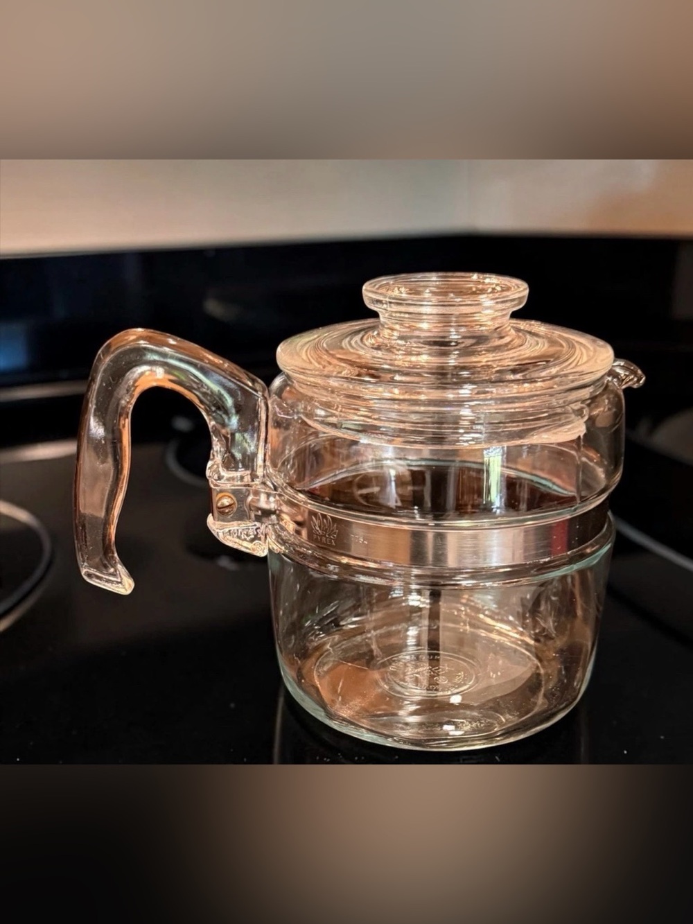 Vintage Pyrex Flameware 4-Cup Glass Coffee Percolator Pot & Lid ONLY